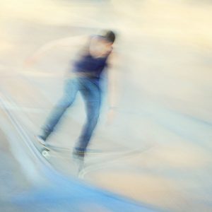 a scateboarder blur